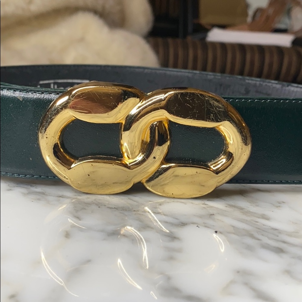 Talbots Leather belt with heavy decorative buckle